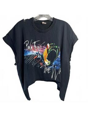 90's Y2K Pink Floyd The Wall Cropped Tee Oversized Grunge Punk Rock Goth